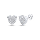 Romantic Radiance: 10kt White Gold Heart Diamond Earrings - Splendid Jewellery