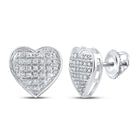 Romantic Radiance: 10kt White Gold Heart - Shaped Diamond Earrings - Splendid Jewellery