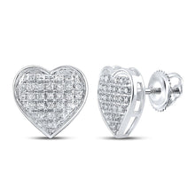 Load image into Gallery viewer, Romantic Radiance: 10kt White Gold Heart - Shaped Diamond Earrings - Splendid Jewellery