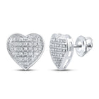 Romantic Radiance: 10kt White Gold Heart - Shaped Diamond Earrings - Splendid Jewellery