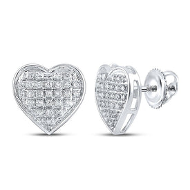 Romantic Radiance: 10kt White Gold Heart - Shaped Diamond Earrings - Splendid Jewellery