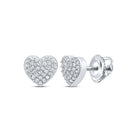 Romantic Radiance: 10kt White Gold Heart - Shaped Diamond Earrings - Splendid Jewellery