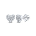 Romantic Radiance: 10kt White Gold Heart - Shaped Diamond Earrings - Splendid Jewellery