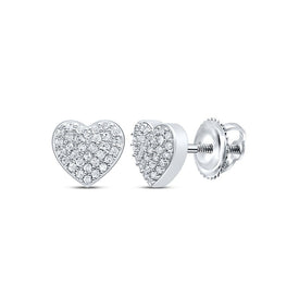 Romantic Radiance: 10kt White Gold Heart - Shaped Diamond Earrings - Splendid Jewellery