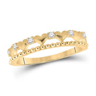 Romantic Radiance: 10kt Yellow Gold Heart Diamond Band Ring product  Top View from Splendid Jewellery