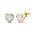 Romantic Radiance: 10kt Yellow Gold Princess Diamond Heart Earrings - Splendid Jewellery