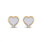 Romantic Radiance: 10kt Yellow Gold Princess Diamond Heart Earrings - Splendid Jewellery