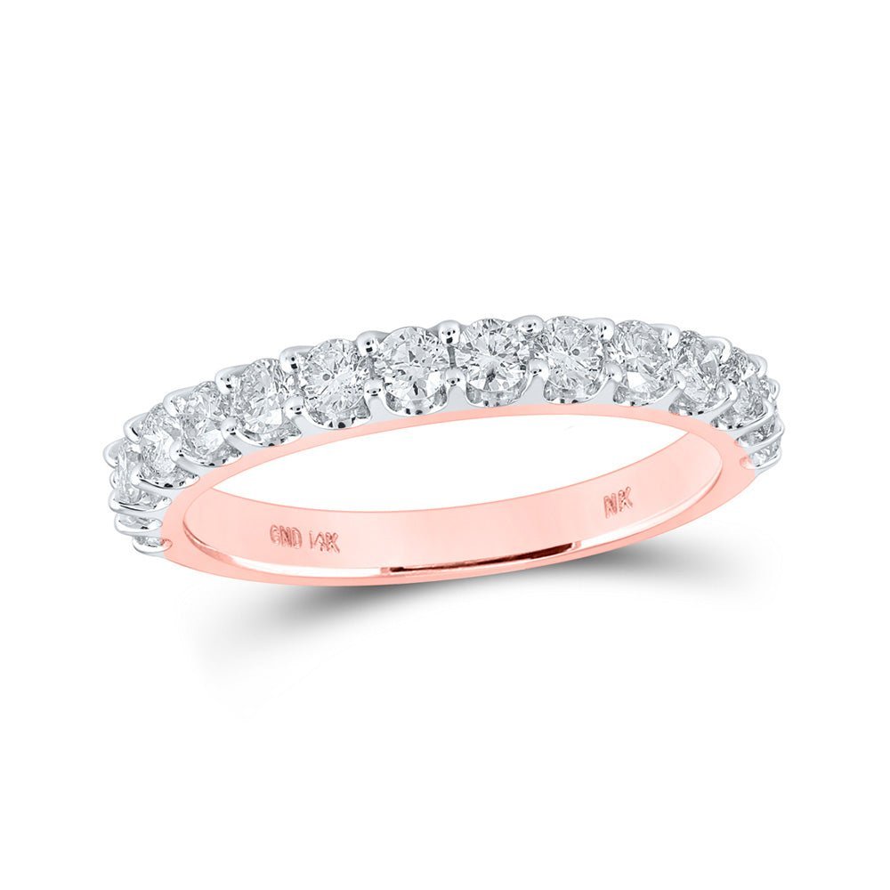 Romantic Radiance: 14kt Rose Gold Womens Round Diamond Wedding Band 7/8 Cttw - Splendid Jewellery