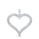 Romantic Radiance: 14kt White Gold Diamond Heart Pendant - Splendid Jewellery