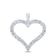 Load image into Gallery viewer, Romantic Radiance: 14kt White Gold Diamond Heart Pendant - Splendid Jewellery