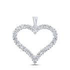 Romantic Radiance: 14kt White Gold Diamond Heart Pendant - Splendid Jewellery