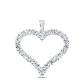 Romantic Radiance: 14kt White Gold Diamond Heart Pendant - Splendid Jewellery