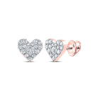 Romantic Reflections: 10kt Rose Gold Heart Diamond Earrings - Splendid Jewellery
