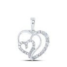 Romantic Reflections: 10kt White Gold Diamond Heart & Love Symbol Pendant - Splendid Jewellery