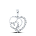 Romantic Reflections: 10kt White Gold Diamond Heart & Love Symbol Pendant - Splendid Jewellery