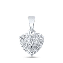 Load image into Gallery viewer, Romantic Reflections: 10kt White Gold Diamond Heart Pendant - Splendid Jewellery