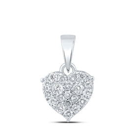 Romantic Reflections: 10kt White Gold Diamond Heart Pendant - Splendid Jewellery