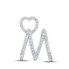 Romantic Reflections: 10kt White Gold Diamond Initial Heart Pendant - Splendid Jewellery
