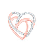 Romantic Reflections: Rose Gold Diamond Heart Pendant  Top View from Splendid Jewellery