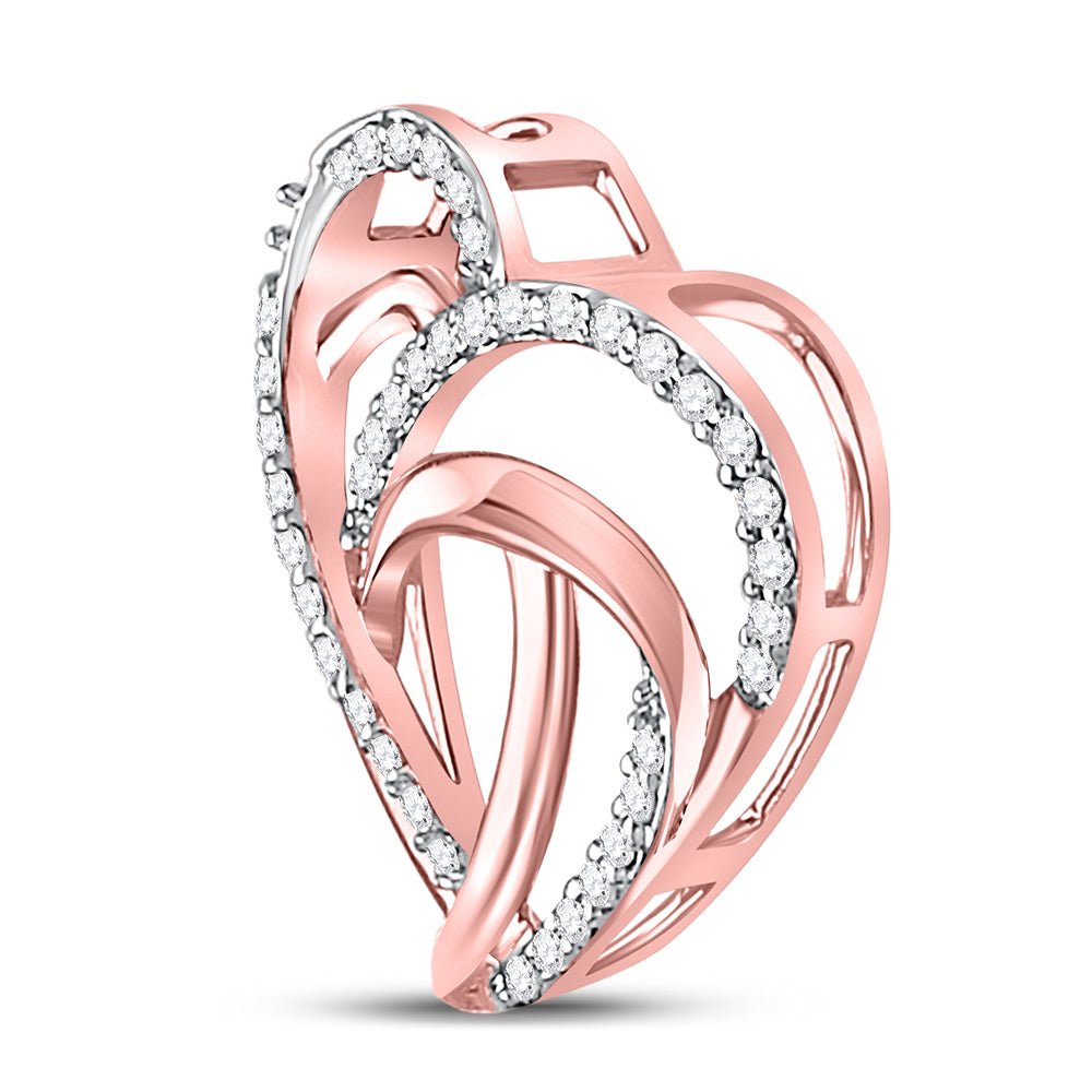 Romantic Reflections: Rose Gold Diamond Heart Pendant - Splendid Jewellery