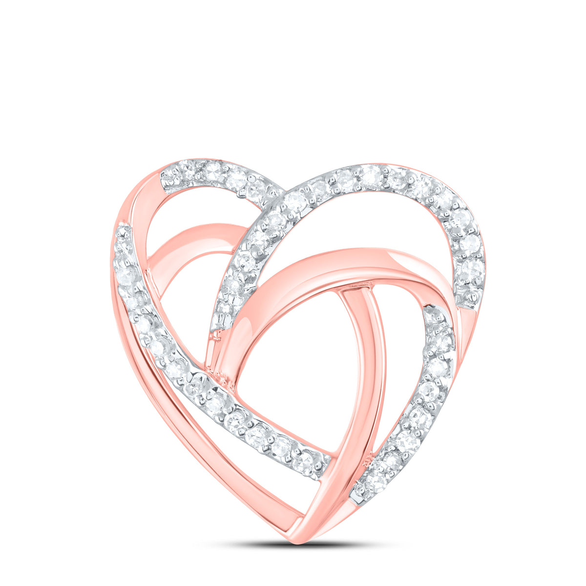 Romantic Reflections: Rose Gold Diamond Heart Pendant - Splendid Jewellery