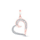 Romantic Rose Gold Baguette Diamond Heart Pendant - A Mesmerizing Symbol of Love and Elegance - Splendid Jewellery