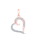 Romantic Rose Gold Baguette Diamond Heart Pendant - A Mesmerizing Symbol of Love and Elegance - Splendid Jewellery