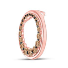 Romantic Rose Gold Brown Diamond Circle Pendant - Splendid Jewellery