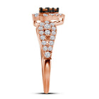 Romantic Rose Gold Brown Diamond Heart Cluster Ring - Splendid Jewellery