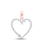 Romantic Rose Gold Diamond Arrow Heart Pendant - Splendid Jewellery