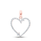 Romantic Rose Gold Diamond Arrow Heart Pendant - Splendid Jewellery