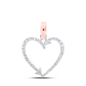 Romantic Rose Gold Diamond Arrow Heart Pendant - Splendid Jewellery