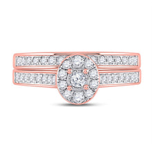 Load image into Gallery viewer, Romantic Rose Gold Diamond Bridal Wedding Ring Set - Splendid Jewellery