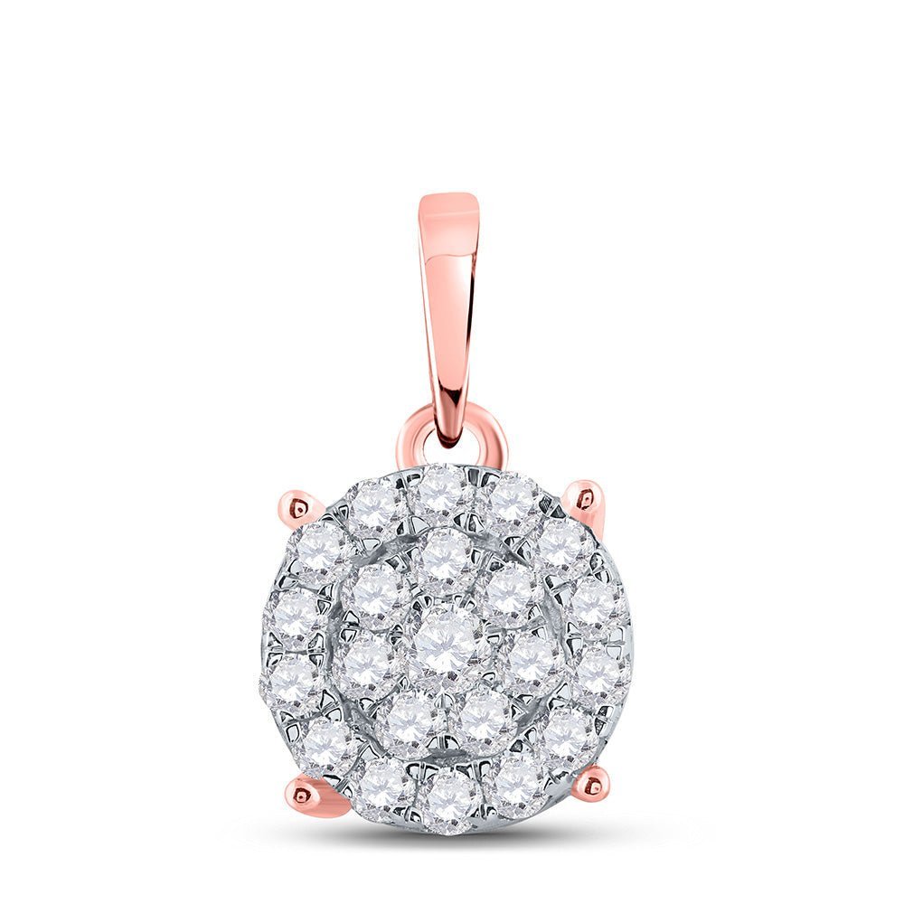 Romantic Rose Gold Diamond Cluster Pendant - Splendid Jewellery