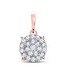 Romantic Rose Gold Diamond Cluster Pendant - Splendid Jewellery