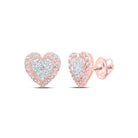 Romantic Rose Gold Diamond Heart Earrings - Splendid Jewellery