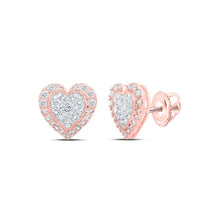 Load image into Gallery viewer, Romantic Rose Gold Diamond Heart Earrings - Splendid Jewellery