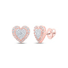 Romantic Rose Gold Diamond Heart Earrings - Splendid Jewellery