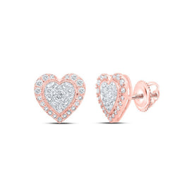 Romantic Rose Gold Diamond Heart Earrings - Splendid Jewellery