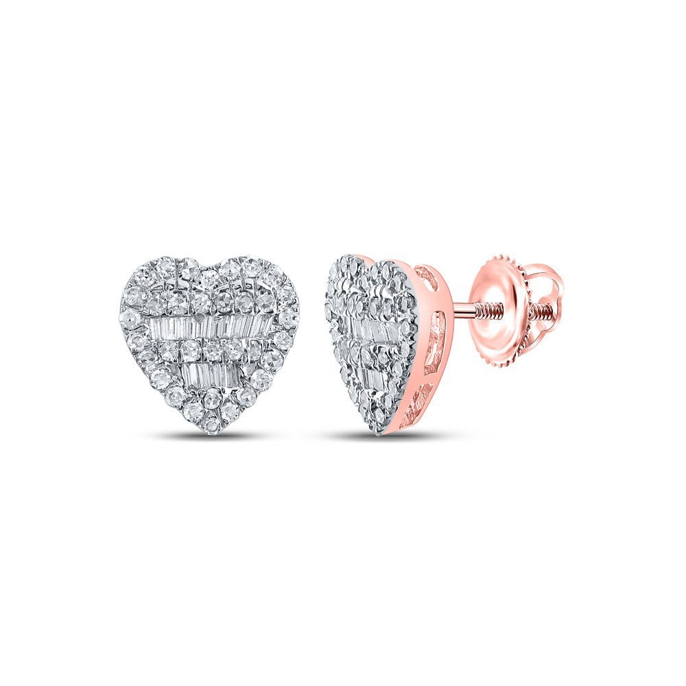 Romantic Rose Gold Diamond Heart Earrings - Splendid Jewellery