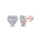 Romantic Rose Gold Diamond Heart Earrings - Splendid Jewellery