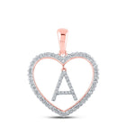 Romantic Rose Gold Diamond Heart Initial Pendant - Splendid Jewellery