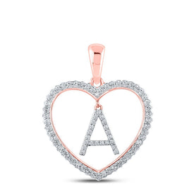 Romantic Rose Gold Diamond Heart Initial Pendant - Splendid Jewellery