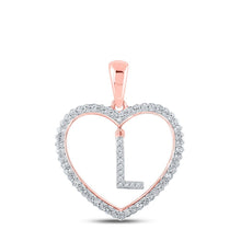 Load image into Gallery viewer, Romantic Rose Gold Diamond Heart Initial Pendant - Splendid Jewellery
