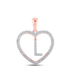 Romantic Rose Gold Diamond Heart Initial Pendant - Splendid Jewellery