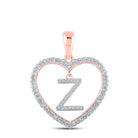 Romantic Rose Gold Diamond Heart Initial Pendant - Splendid Jewellery