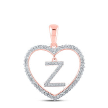 Load image into Gallery viewer, Romantic Rose Gold Diamond Heart Initial Pendant - Splendid Jewellery