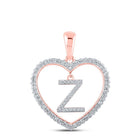 Romantic Rose Gold Diamond Heart Initial Pendant - Splendid Jewellery