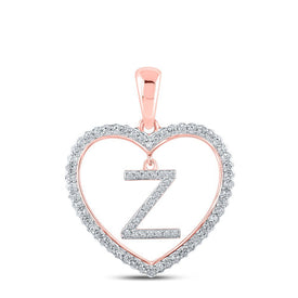 Romantic Rose Gold Diamond Heart Initial Pendant - Splendid Jewellery