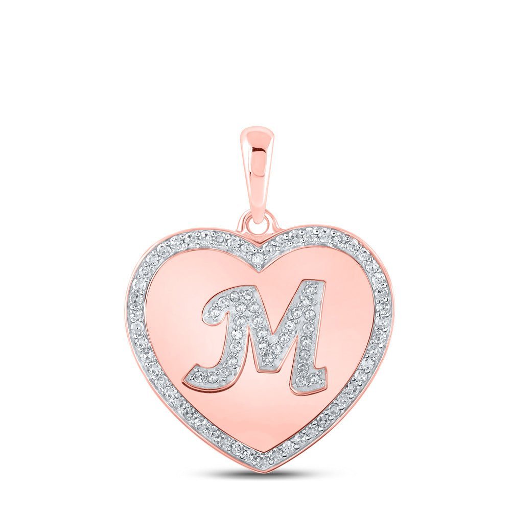Romantic Rose Gold Diamond Heart Initial Pendant - Splendid Jewellery
